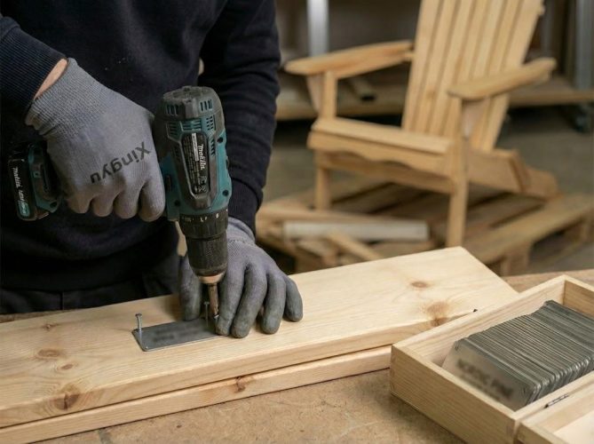 Logo engraving and branding on wood furniture