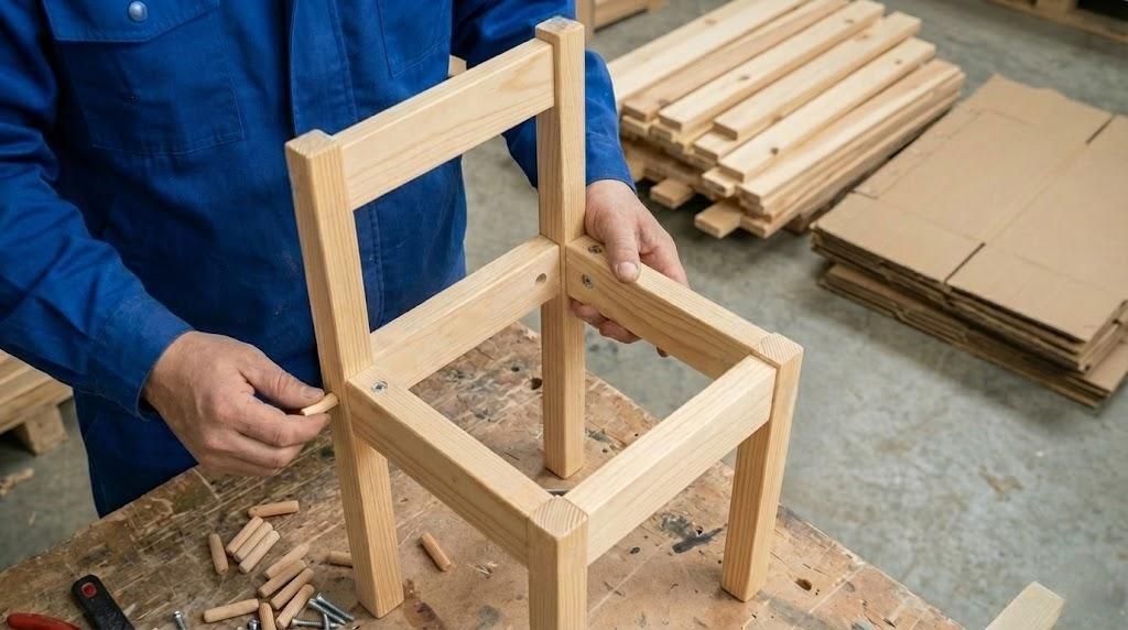 Kids furniture quality inspection and assembly testing in factory