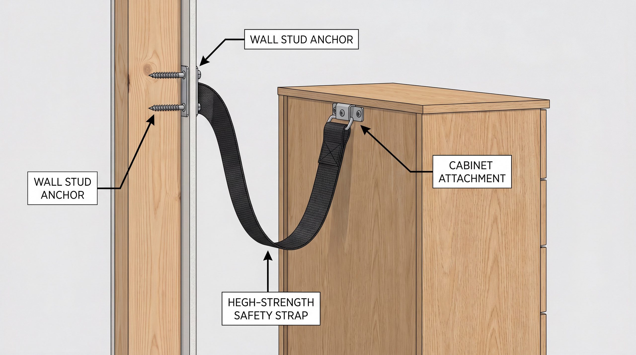 Anti tip bracket installation diagram