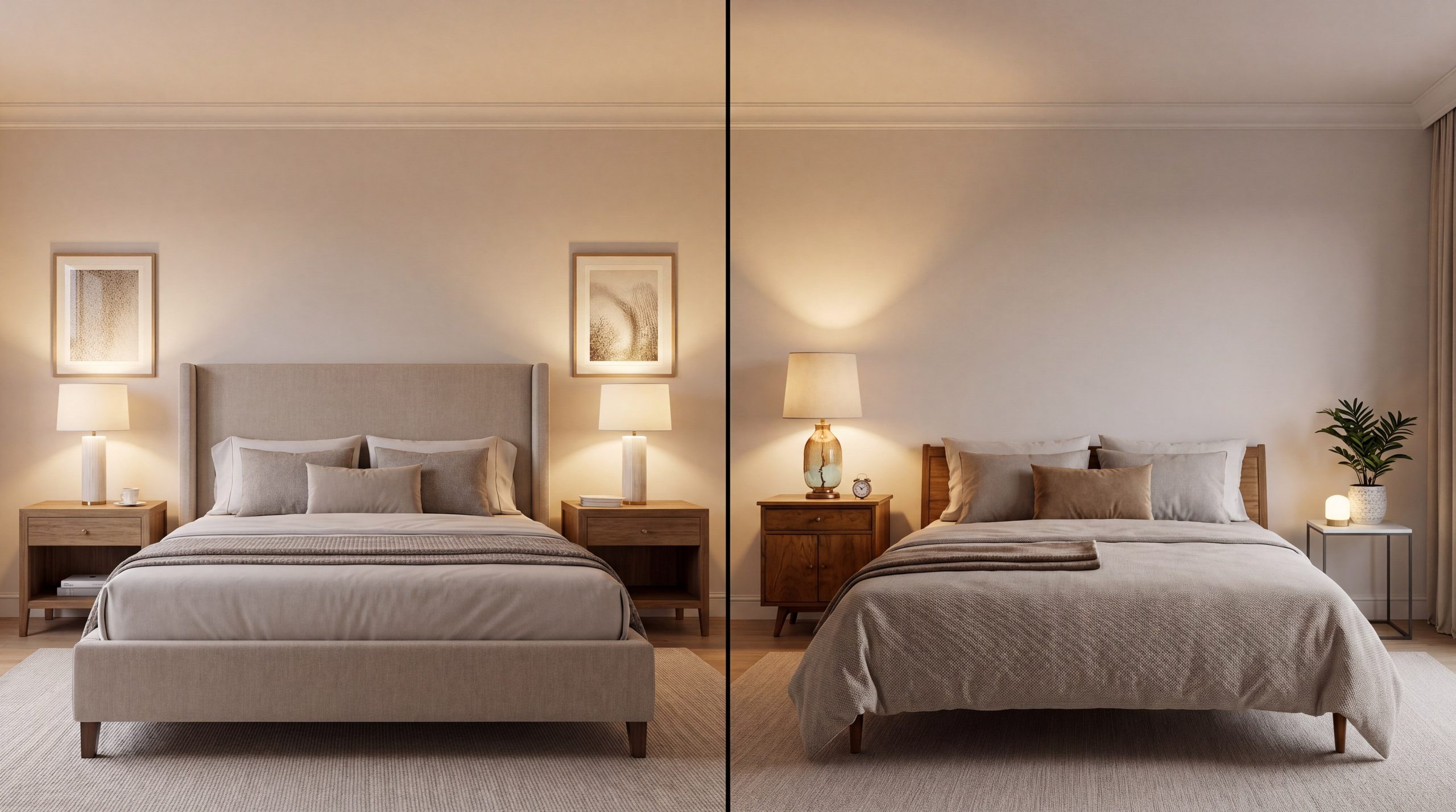 Symmetrical vs Asymmetrical Bedroom Design Comparison