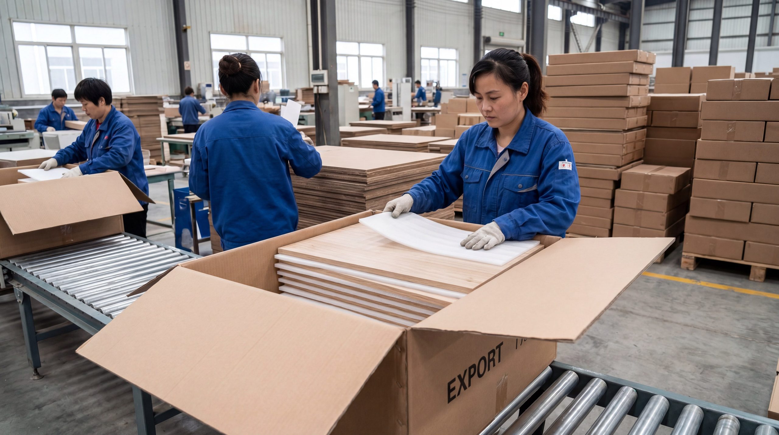 chinese furniture factory packing line