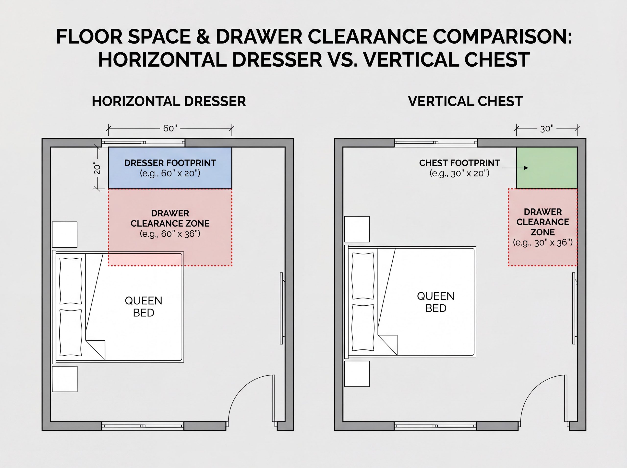 Furniture clearance comparison diagram