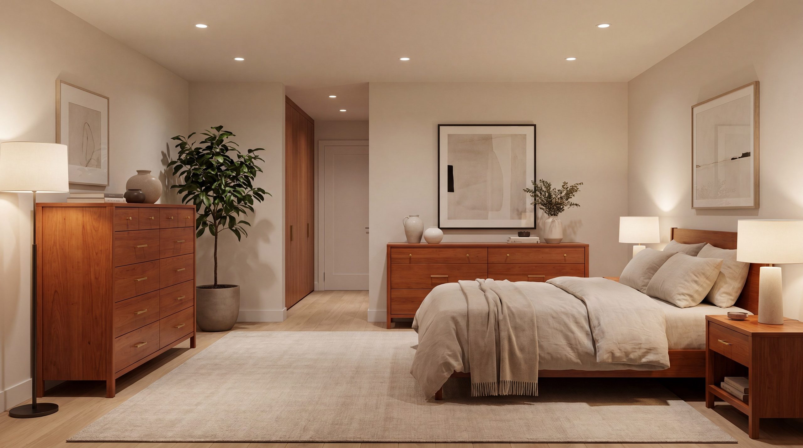 Master bedroom furniture staging