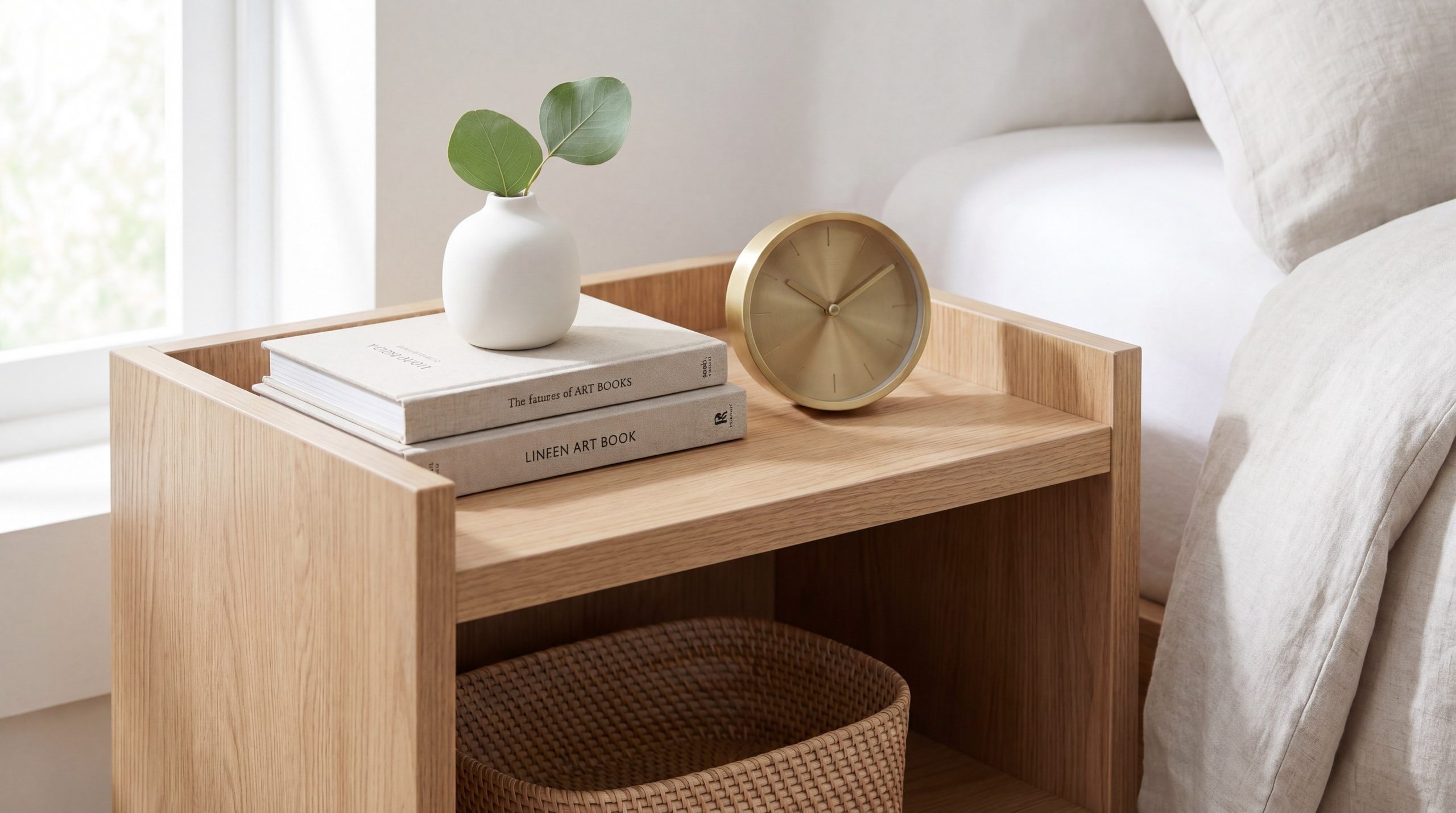 Minimalist Bedside Table with Scandinavian Styling