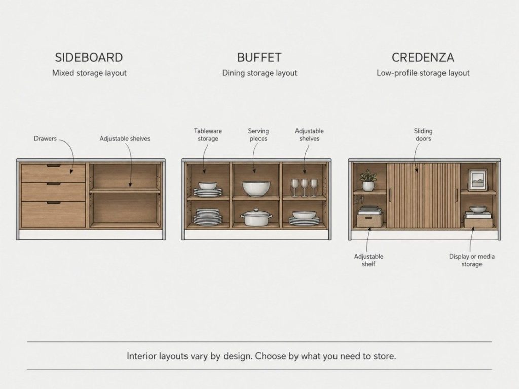 sideboard vs buffet vs credenza